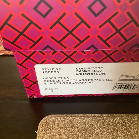 Tory Burch  Double T Jacquard Espadrille | Cammello/Ash White-BNIB, MSRP$198 - Picture 5 of 5